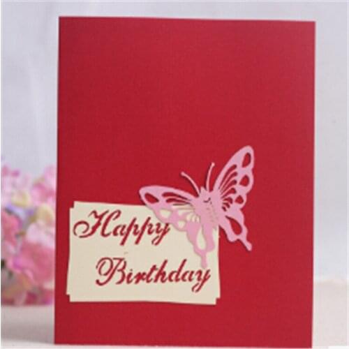 3D Pop Up Greeting Card Handmade Happy Birthday Cake Valentines Day Postcard New