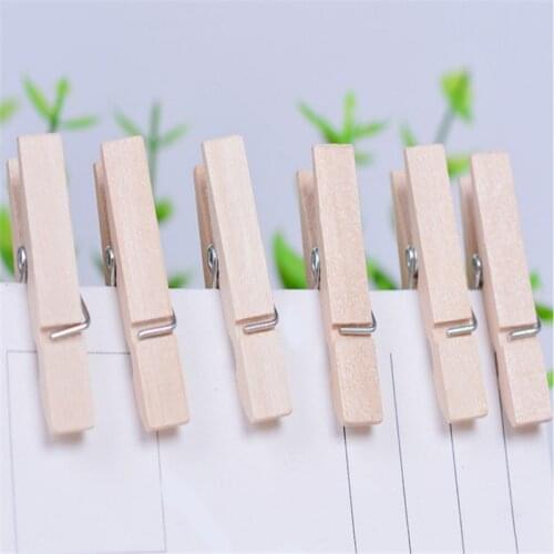 50PCSMini Natural Wood Clip, Home Decoration Photo Clip Clothespin Craft Postcard Clip Wedding Decoration BabyShower Decoration