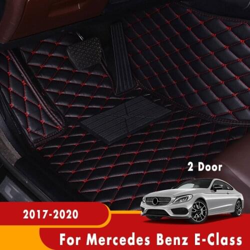 Custom Car Floor Mats For Mercedes Benz E-Class 2 Door 2020 2019 2018 2017 Leather Carpets Car Accessories Interior Foot Pads