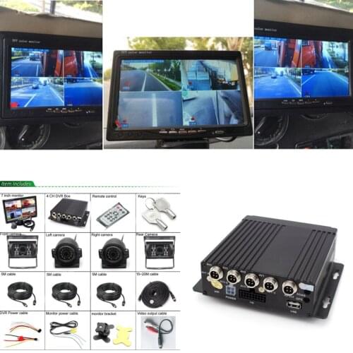 Car DVR MDVR Video Recorder 7" Car LCD Monitor＋4x Night Vision Camera 4CH H.264 for Bus Truck