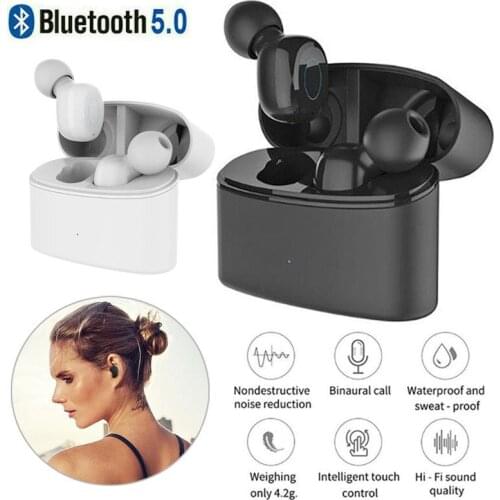 Bluetooth Earphones Mini In Ear Wireless Sport Headset Noise Cancelling TWS Stereo Music Earbuds with Mic Charging Box Universal
