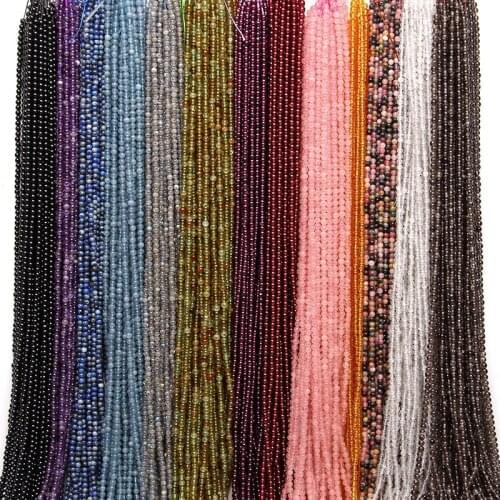 15.5" Natural AA Garnet Labradorite Amethyst Beads 3 mm Small Stone Loose Strand Bead For DIY Making Jewelry Bracelets Necklace