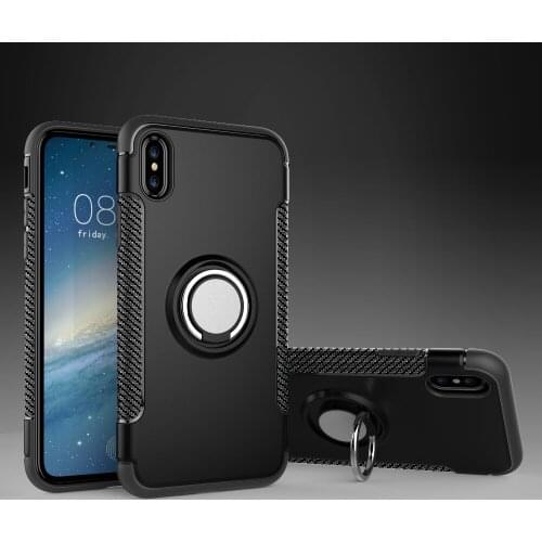 Phone Case For iPhone XS Silicon XS Max Soft Fundas Capa Magnetic Ring Back Cover For iPhone 7 8 6 6S XR 5S 5 Case Funda Coque