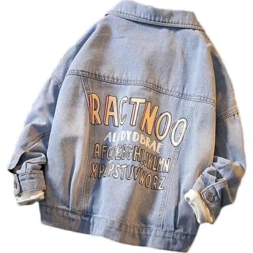 2021 Spring Autumn New Denim Jacket Kids Fashion Clothes Girls Cardigan Children Coats Long Sleeve Tunic Casual Top Windbreaker