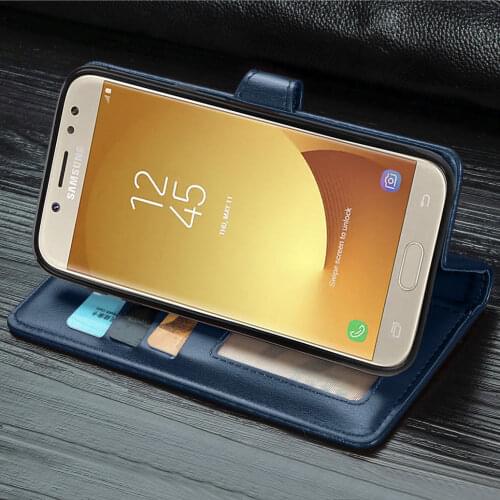 For Samsung Galaxy J7 Pro J730 European version Cover Wallet PU Leather Phone Bag Case Simple Card Holders Shell Free Shipping