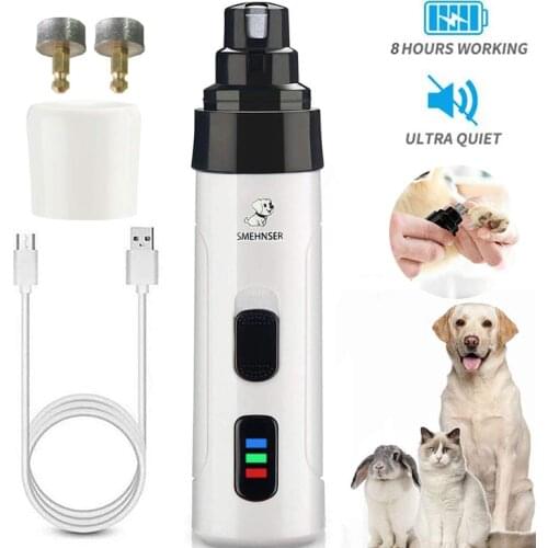 Electric Dog Nail Clippers for Dog Pet Nail Grinders Rechargeable USB Charging Pet Quiet Cat Paws Nail Grooming Trimmer Tools