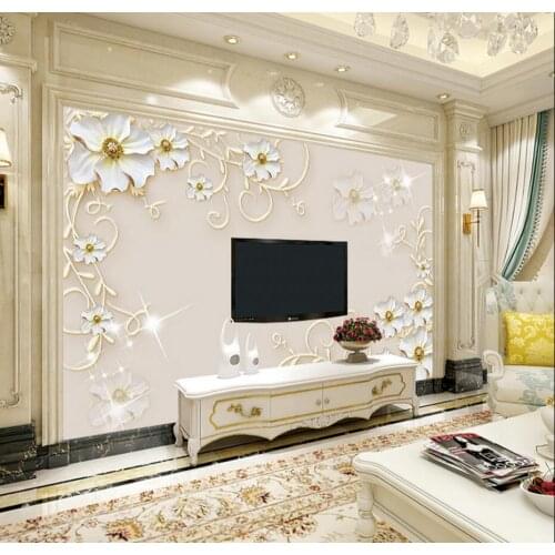 Papier peint feuillage flower photo wallpaper bedroom wall decor printing wall paper murals white floral 3d mural for wallpaper