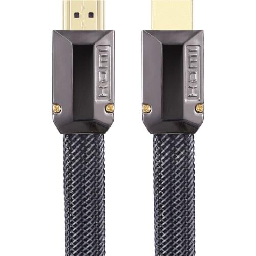 HDMI2.0-Compatible HDMI HD Cable 19+1 Standard Oxygen-free Copper Metal Shell 4K Flat TV Cable PS3 Game console Projector cable