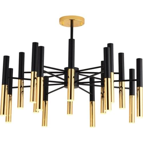 Art Black and gold Led Pendant Lights Concise Stick Design Livingroom Bedroom Bar Decoration Light Fixtures