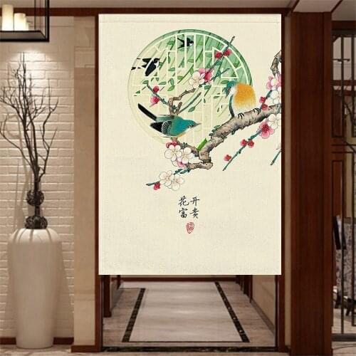 Chinese Fengshui Decorative Door Curtain For Home Kitchen Bedroom Restaurant Shop Doorway Partition Half Hanging Curtains