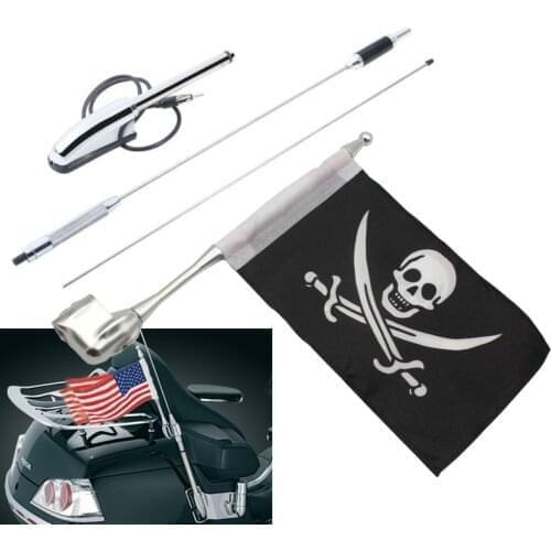 Motorcycle Antenna Kit Audio Comfort Navi+flag for Honda 2006 - 2016 2007 2008 2009 GL1800 Goldwing GL 1800 2001 - 2005 Gl1500