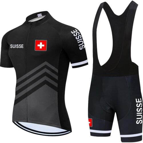 2020 Team Switzerland Cycling Set MTB Uniform Bike Clothes Top Wear Mens Summer Quick Dry Bicycle Clothing Short Maillot 20D