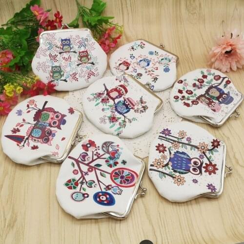 Cartoon Animal Womens Coin Purse Owl Cute Image Zipper Tower Buckle Fashion Trend Business Card Lipstick Storage Bag 2021 New