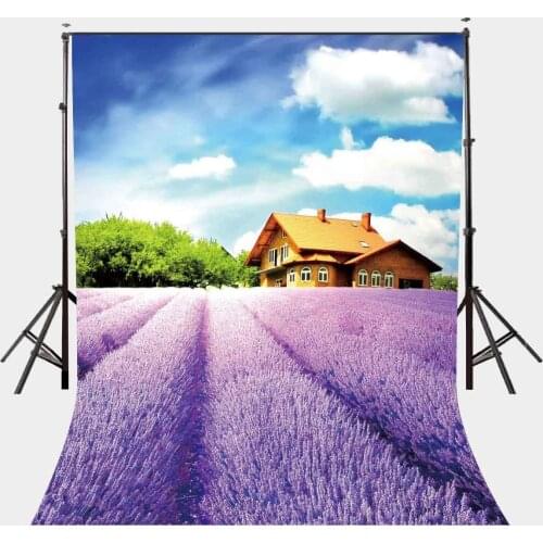 5x7ft Beuatiful Natural Scene Backdrop Ultra Violet Lavender Garden Photography Background Spring Outing Photo Props