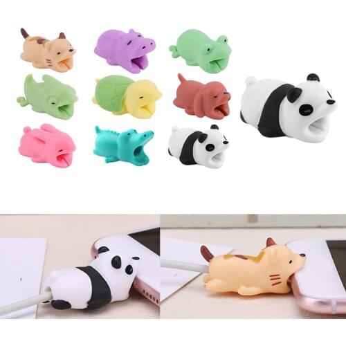 1Pc Cute Bite Cartoon Animal Cable Protector Cord Wire Protection Mini Cover Charging Cable Winder High Quality Protector New