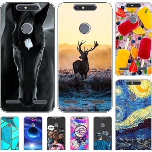 Fashion Bumper Cute Case For ZTE Blade V8 Mini V 8 Lite Soft Silicone Cat Horse Flower Cover Back Shell