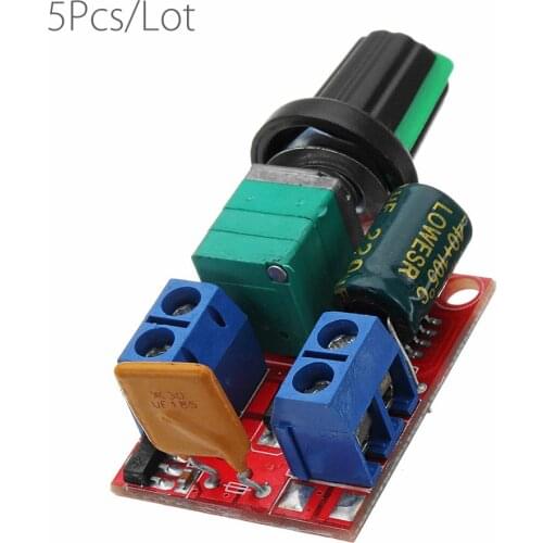 5Pcs/Lot DC 4.5V To DC 35V 5A 90W Mini DC Motor PWM Speed Controller Module Speed Regulator Adjustable Electronic Switch Module