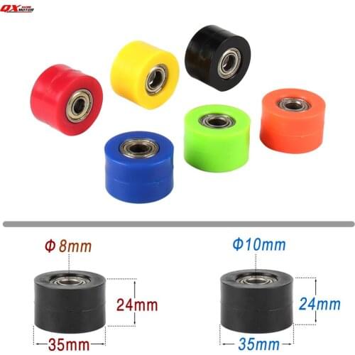 8mm 10mm Chain Roller Tensioner Pulley Wheel Guide For CRF YZF RMZ KLX Kayo BSE Motorcycle Motocross Pit Dirt Bike