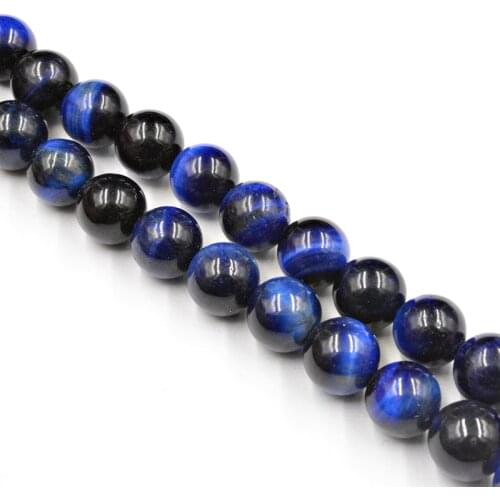 Natural Blue Lapis Lazuli Tiger Eye Round Stone Beads Wholesale Loose Beads for Jewelry Making Necklace 4-12mm DIY