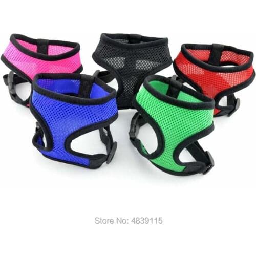10pcs/lot Nylon Mesh Breathable Pet Dog Cat Harnesses Mixed Colors Available Pet Vest Harness Wholesale