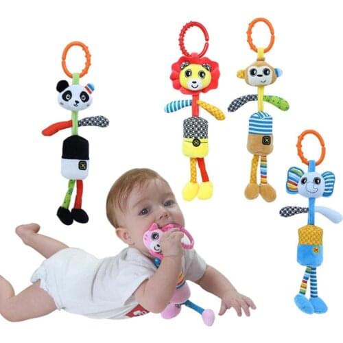 New Cartoon Animal Baby Rattle Toys Wind Chimes Soft Plush Bell Infant Stroller Crib Bed Early Childhood Education Toys