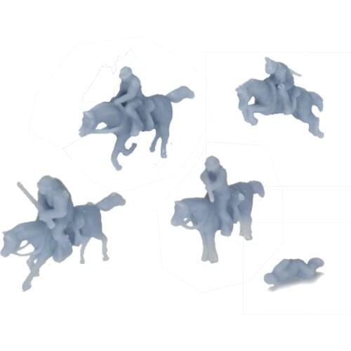 Outland Models Western Cowboy Riding Horse Figurine Set Z Scale