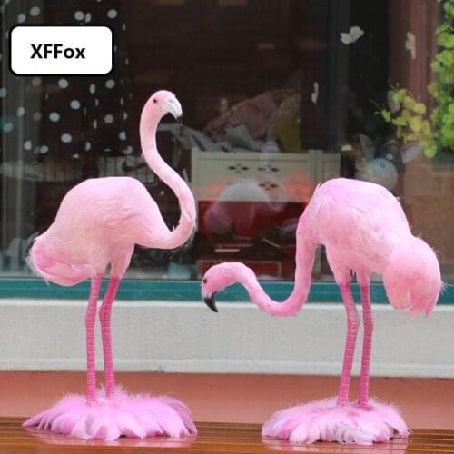 A pair of simulation pink Flamingo models foam&furs real life Flamingo model gift about 50cm&38cm xf2538