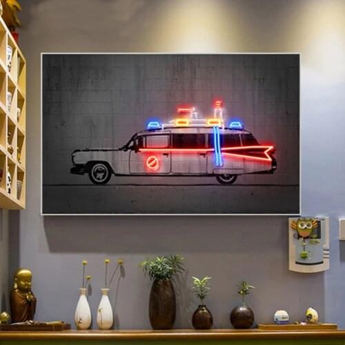 Car Art Print Posters Back To The Future Street Graffiti Wall Art Canvas Painting Posters and Prints Boy Gifts Home Decoration