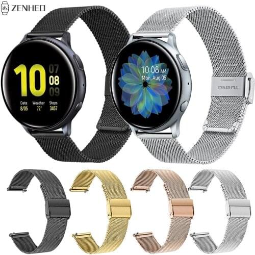 20mm Milanese Watchband Strap For Samsung Galaxy Watch 42mm/Galaxy Watch Active 1 2 40mm 44mm Mesh Stainless Steel Watch Band