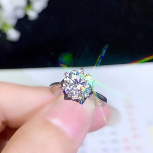 The most popular gemstone this year Classic style, simplest style, various sizes of moissanite, 925 silver ladys ring