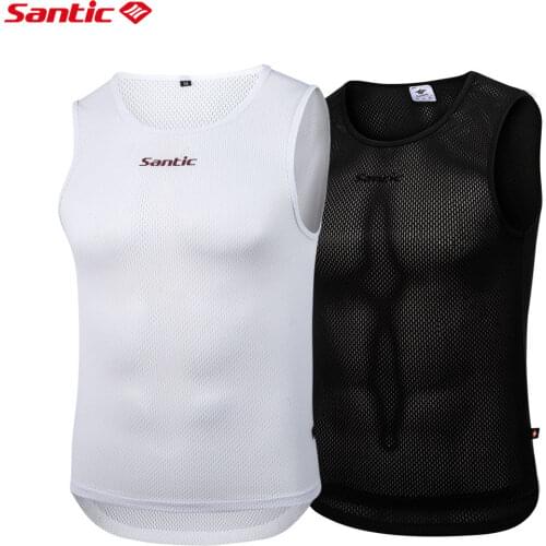 Santic Men Cycling Vest Cycling Cycling Base Layer Summer Jersey MTB Road Bike Bicycle Vest Running Sport Asian size
