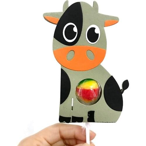 SHINECRAFT Cute Cow Lillipop Holder Metal Cutting Dies Stencils for DIY Scrapbooking Decorative Embossing DIY Paper Cards
