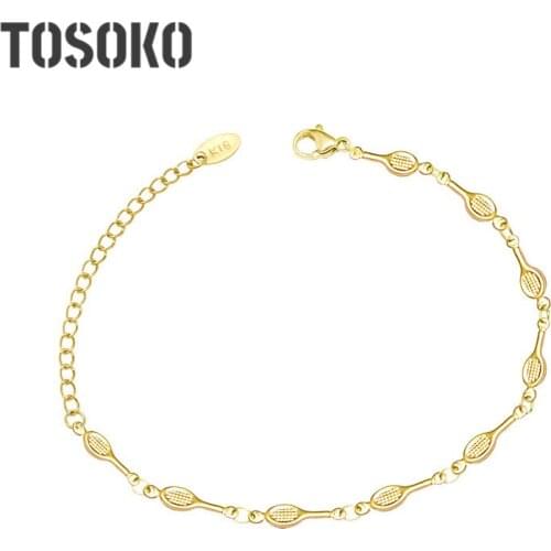 TOSOKO Small Spoon Bracelet Tennis Racket Bracelet Titanium Steel Jewelry Bracelets For Women Anime Bracelet BSE109