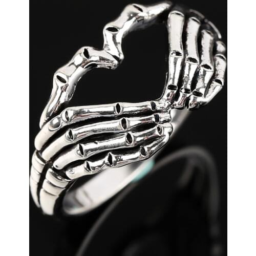 Vintage Ghost Finger Rings For Women Men Teens Retro Classic Open End Adjustable Hell Ghost Claw Statement Ring Fashion Jewelry