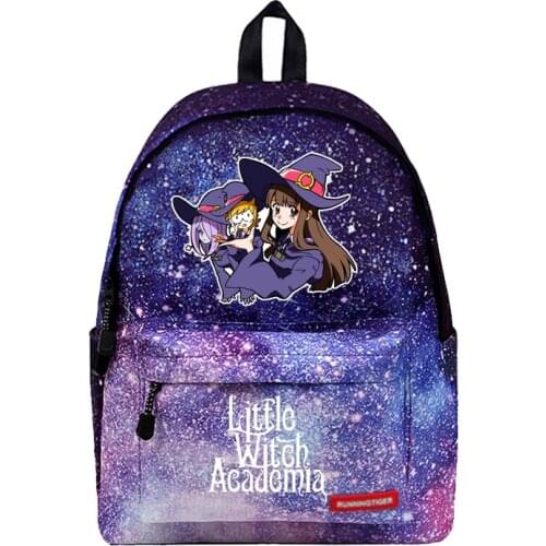 WISHOT Little Witch Academia Backpack School Bags Travel Bag Stars Universe Space Galaxy printing