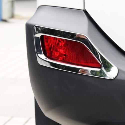 For Toyota RAV4 2014 2015 ABS Chrome Rear Car rear fog lampshade frame cover Trim sticker Car-styling Accessories 2pcs