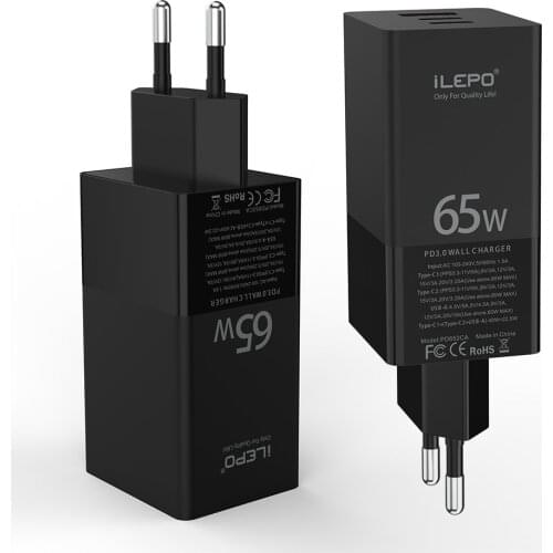 ILEPO GAN 65W Charger 4.0 3.0 USB C USB Fast Charger PD Charging type C Cable For iPhone 12 11 MacBook Pro Samsung HUAWEI xiaomi
