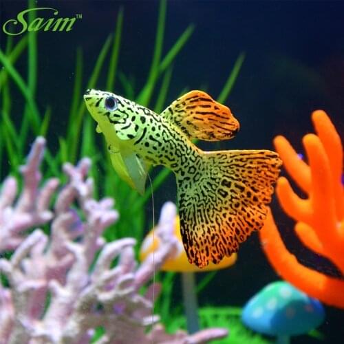 Green Orange Aquarium Artificial Fish Float In Water Simuliated Fake Fish For Aquarium Fish Tank Decoration Accessories Supplies