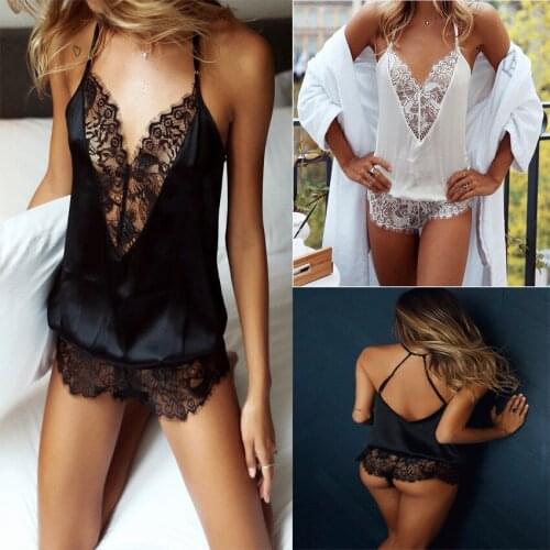S-2XL Lace Lingerie Sexy Baby Doll Dress Erotic Lingerie Hot Porn Teddy Underwear Lenceria Sexi Transparent Sleepwear
