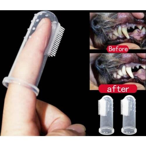 100Pcs/lot Super Soft Pet Finger Toothbrush Dog/Cat Brush Bad Breath Tartar Teeth Tool Pet Supplies