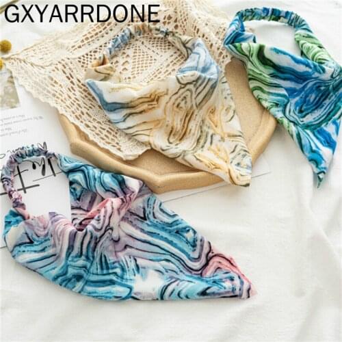 1PC Elastic Hair Band Triangle Bandanas Headwraps Tie-dyed Hair Scarf Headband Fashion Hair Accessories Hair Band Turban