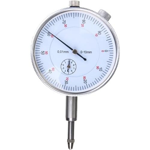 1pc Durable 0.01mm/0-10mm Accuracy Dial Indicator Metal Indicator Gauge Dial Indicator Concentricity Testing Measurement Tools