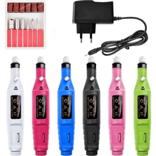 20000rpm Portable Electric Nail Drill Mini Manicure Machine for Salon Nail File Drill Bits Set Nail Care Tool