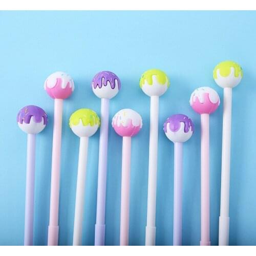 30PCS 2020 New Lollipop Gel Pens Ice Cream Water-Based Paint Pen Student Signature Fragrance Snack Pen Stationery