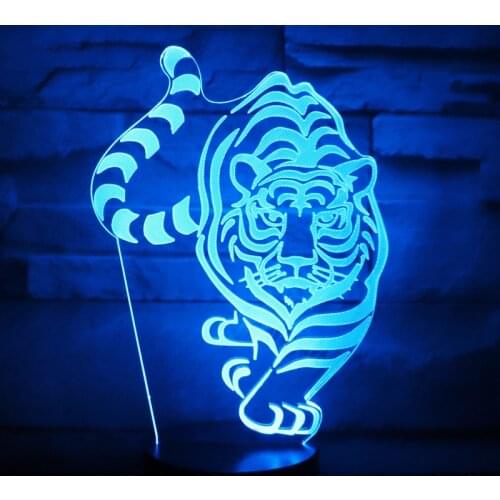 3D LED Night Light Tiger Come to You with 7 Colors Light for Home Decoration Lamp Amazing Visualization Optical Illusion Awesome