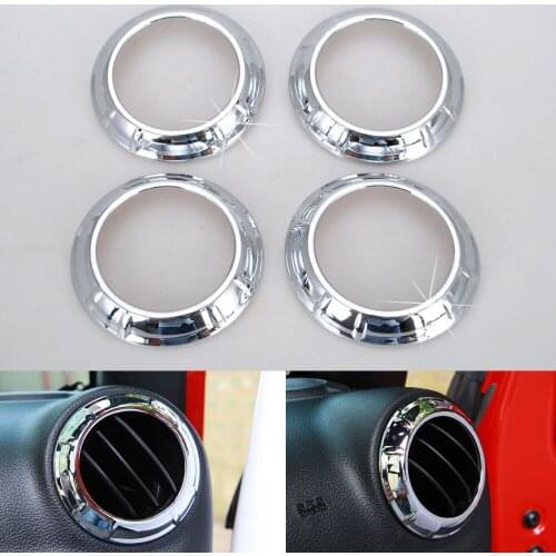 Car Dashboard A/C Air Conditioner Vent Cover Trim Ring Decor Car-styling Sticker For Jeep Wrangler JK 2011-2016 Car Accessories