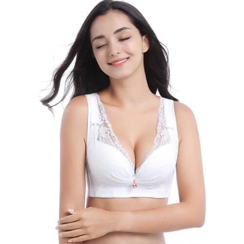 Push up Bras for Women Plus Size Vest Bra Plunge Wire Free Brasserie Lightly Lined Underwear