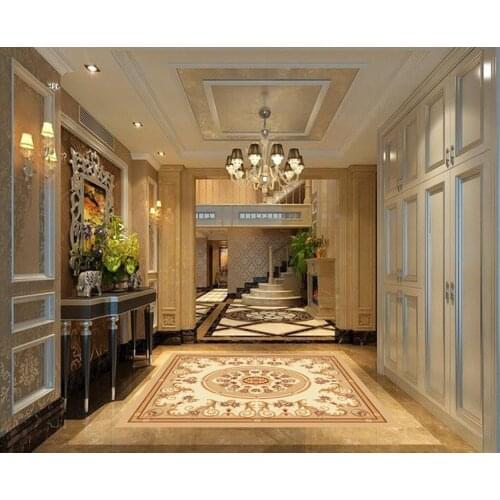 European and American style flower abstract marble floor 3d wallpaper pvc 3d floor painting wallpaper