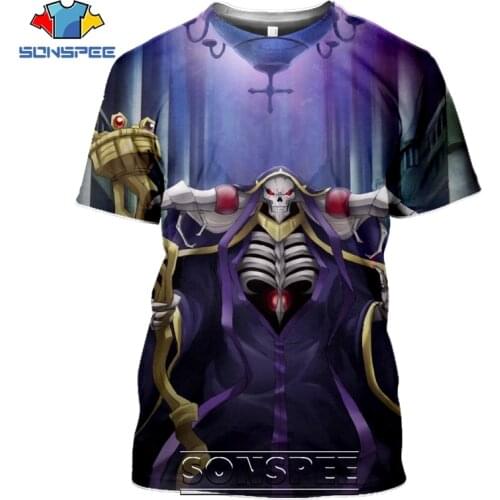 Overlord T-shirts SONSPEE 3D Print Men Women Anime Hip Hop Harajuku Short Sleeve Casual Streetwear Cartoon Tees Tops Shirt