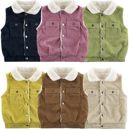 Ins Popular Children Vest with Hooded Korean Autumn baby girl clothes Cotton Padded coat kids 3-7y Winter candy colors jackets